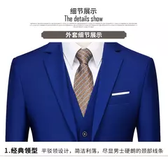 Terno casual de negócios masculino para casamentos, blazer genuíno, colete e calças, grande e alto, colete slim fit, calças de vestido, tamanho EUA - Wolf Magazine