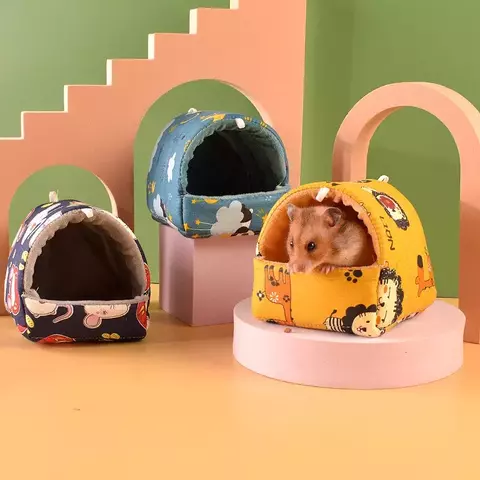 Casa fofa de cobaia furões pequeno animal rede furão gaiola acessórios camas inverno quente chinchila esteira casa de hamster