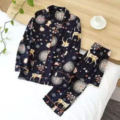 Pijama de manga comprida para senhoras, pijamas, pijamas femininos, 100% viscose, plus size, 3XL, novo para primavera e verão