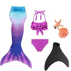 Novo verão crianças natação sereia cauda traje cosplay crianças princesa festa fantasia maiô pode adicionar monofin fin natal