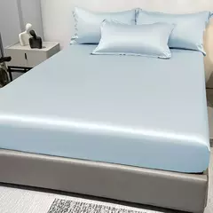 Lençol de cetim para o quarto, cama moderna, simples, cor sólida, excluindo fronhas, 1