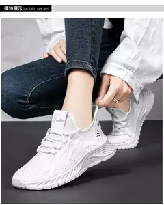 Imagem do Sapatos esportivos respiráveis para mulheres, tênis casuais, mocassins com renda, malha de malha, moda feminina, marca designer, 2024