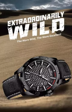 NAVIFORCE-Relógio de quartzo impermeável masculino com pulseira de couro, relógio de pulso esportivo masculino, marca de moda