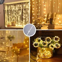 USB Festoon LED Curtain String Lights, Fairy Lights, Guirlanda de Natal, Casamento, Casa, Quarto, Decoração Iluminação, 6x3, 3x3, 4x3 na internet
