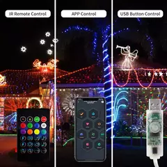 Smart Bluetooth LED String Fairy Lights, Dreamcolor RGB Lights, guirlanda para o ano novo, decoração do casamento, USB, 5V, WS2812B - Wolf Magazine