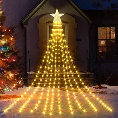 LED Star Waterfall Lights para o Natal, luzes de corda, enfeites de árvores, decorações, ano novo, 2025, 2024 na internet