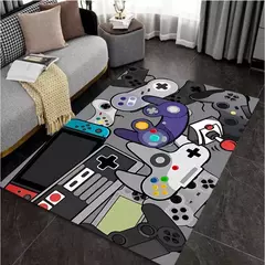 Gamer Controller Pattern Carpet for Home, Living Room, Boy Bedroom, Big Area Mat, Impressão artística, corredor, decoração para crianças