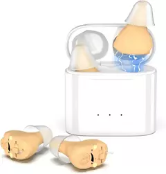 Aparelho auditivo recarregável, mini alto-falante sem fio, fone de ouvido invisível para idosos na internet