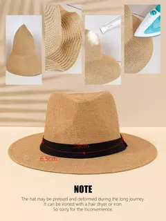 Chapéu do verão para homens e mulheres, chapéu de praia, estilo inglês, abas largas, sombreamento do sol, palha do panamá na internet