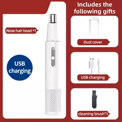 Aparador elétrico recarregável de cabelo para nariz, corte multicinético, recarregável, dois em um, unissex, totalmente automático, aparador lavável na internet
