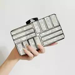 Bolsa de ombro acrílica com corrente transversal para mulheres, embreagem noturna, carteira de casamento alta qualidade, design de luxo, moda na internet