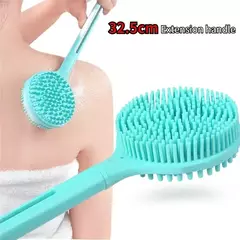 Dupla Face Escova De Banho De Silicone com Cabo Longo, Esfoliante Escova De Chuveiro, Esfoliante Corporal, Massagem Costas, Acessórios Do Banheiro, 1PC - loja online