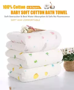 Toalha de banho do bebê menino menina 100% algodão toalha de bebê cobertor para o bebê recém-nascido roupão 6 camadas gaze toalha infantil swaddle - Wolf Magazine