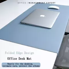 Imagem do Dobrável cotovelo guarda de pulso couro escritório mesa tapete grande mouse almofada computador portátil mesa gaming mousepad tapete almofada