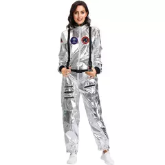 Halloween natal prata spaceman masculino feminino espaço terno adulto crianças astronauta traje festa de família vestir-se presente aniversário na internet