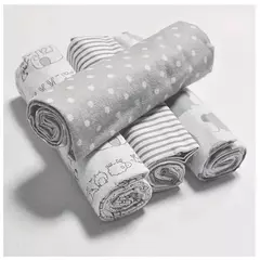 Algodão Flanela Cobertor para Bebê Recém-nascido, Envoltório de Camada Única, Swaddle Blanket, Impresso, Lençol, 4Pcs