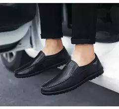 Couro de vaca natural masculino mocassins de couro genuíno italiano, sapatos de vestido masculino, calçado formal, casual, marca, venda - Wolf Magazine