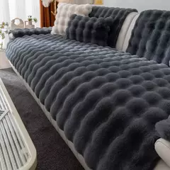 Imitação de Pele De Coelho Sofá De Pelúcia Slipcover, Antiderrapante, Toalha Macia, Almofada Do Sofá, Sala De Estar, Decoração Moderna De Casa - loja online