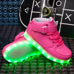 Imagem do Tamanho 25-46 led sapatos com luzes brilhantes led chinelos para crianças & adulto feminino tenis para crianças meninos meninas sapatilhas luminosas