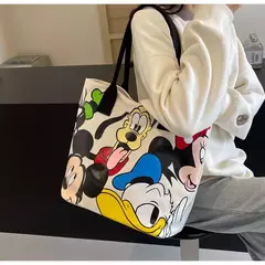 Bolsa de Ombro Disney-Mickey para mulheres, sacola versátil, bolsa de classe estudantil, grande capacidade, casual, desenhos animados, na moda na internet
