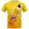 Camiseta Casual de grandes dimensões masculina e feminina, Top de manga curta, Gola redonda, Bebida, Refrigerante, Cola, Fanta Print, 3D, Engraçado, Moda