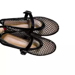 Sandálias femininas em malha oca, sapatos rasos de grife para caminhadas na praia, sapatilhas femininas com conforto retrô, novas, verão, 2022 - loja online