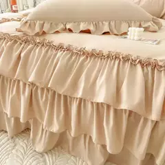 Imagem do Microfibra cama Duvet Cover Set, Ruffle Duvet Cover, Rainha Gêmea, 100% Lavado, gasto Chic Farmhouse Pillow Shams, 3Pcs