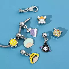 Pulseiras de uma peça anime figura macaco d. Luffy pirata contas correntes diy encantos pulseira para mulheres jóias presentes de festa