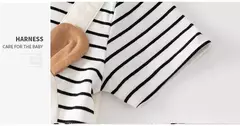 Uma peça macacão de algodão puro para o bebê, manga curta, elegante, masculino e feminino, verão - comprar online