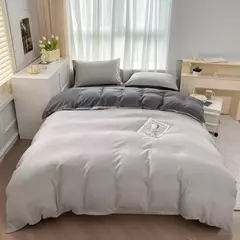 Conjunto de cama de tecido com escova de cor sólida, 2 lados, 4 peças, capa de edredom, fronha, lençol, colcha, único, queen, king size - comprar online