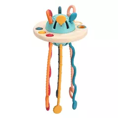 Desenvolvimento De Silicone Chocalho Teether Brinquedos, Montessori, Puxar Cordas Jogos, 1 Ano Brinquedos De Dentição Para Bebês, 6 12 Meses