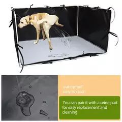 Suporte para almofada de xixi de cachorro com paredes altas, caixa de proteção contra respingos de cachorro, fácil limpeza, cerca de vaso sanitário ajustável para animais de estimação 600d para ambientes internos e externos - loja online
