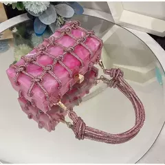 Bolsa acrílica axila quadrada para mulheres, bolsa de noite, embreagem de diamantes, bolsa de casamento, alta qualidade, design luxuoso, novo, 2022 - comprar online