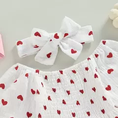 Macacões de pescoço de barco de manga comprida para bebês, bodysuits infantis primavera outono com bandana, macacão do dia dos namorados, 0-18m