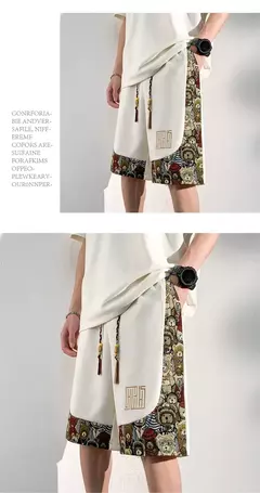 Imagem do Shorts de homens bordados, roupa masculina, roupa de praia, basquetebol, corrida, calça casual de verão, tamanho grande, novo, 2024