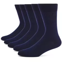 Meias masculinas de algodão penteado, preto, Argyle legal, meias casuais, plus size, alta qualidade, respirável, 5 pares - Wolf Magazine