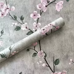 Peel and Stick Flower Wallpaper, rolo auto-adesivo, impermeável, papel de contato removível, cinza floral, móveis, mesa, renovar decoração - comprar online