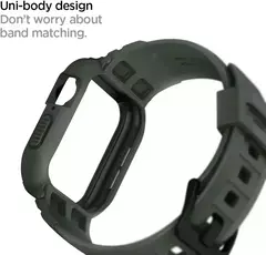 Imagem do Armadura robusta Pro projetada para Apple Watch Ultra 2 capa de borracha com pulseira série 9/8/SE2/7/6/SE/5/4 45 mm/44 mm 41 mm 40 mm