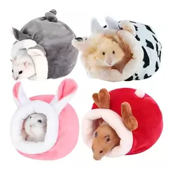 Gaiola para hamster, cama macia e quente para animais de estimação, rede para ratos, porco, esquilo, casa de inverno, ninho de veludo, cama quente para dormir, itens pequenos para animais de estimação na internet