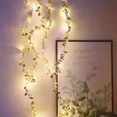 Fio de cobre String Lights para casamento, Tiny Fairy Light, Silver Leaf, Bateria, LED, Home Party, DIY, Xmas Decor, Golden na internet