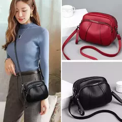 Cor sólida elegante rebite zíper bolsa de telefone móvel feminino simples cou - Wolf Magazine