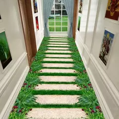 Tapete longo antiderrapante para corredor, tapetes modernos, caminho do jardim v - Wolf Magazine