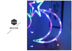 Impermeável LED Cortina String Fada Luz, Lâmpadas, Guirlanda, Piscando, Fada, Lua, Estrela, Ao ar livre, Jardim, Decoração de Natal, 220V, 3,5 m - loja online