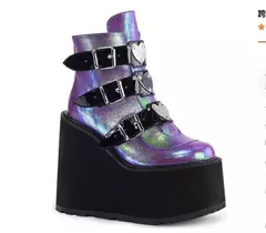 Marca de design feminino cunhas salto alto coxa botas altas moda preto plataforma botas femininas 2022 gótico cosplay sapatos mulher mujer