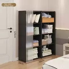 Dustproof High Capacity Partition Wardrobe, Open Bookshelf, Montagem simples Armário de armazenamento, Mobília do quarto, 6 camadas, 5 camadas na internet