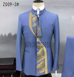 Conjunto de terno de túnica masculino single breasted stand colarinho, blazers, jaqueta, calças, boutique, moda casual, casaco, calças, 2 peças, 2023 na internet