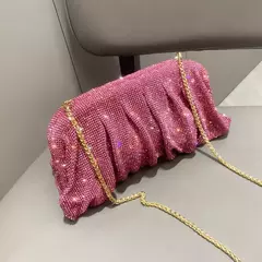 Handmade Strass Evening Clutch Bags com Punho Brilhante, Novas Dobras Bolsas, Handmade Bolsas, Designer De Luxo, Festa De Casamento, Alta Qualidade na internet