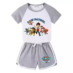Imagem do Boys Paw Patrol T-shirt manga curta Top e Shorts Set, bebê meninos roupas, roupas dos desenhos animados, terno verão, novo conjunto infantil, 2022, 2pcs