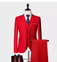 Terno casual de negócios masculino para casamentos, blazer genuíno, colete e calças, grande e alto, colete slim fit, calças de vestido, tamanho EUA