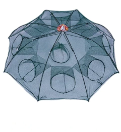 24/20/16/12/10/8/6/4 buracos rede de pesca portátil gaiola de camarão náilon dobrável armadilha de peixes dobrável ao ar livre automático dobrável - Wolf Magazine